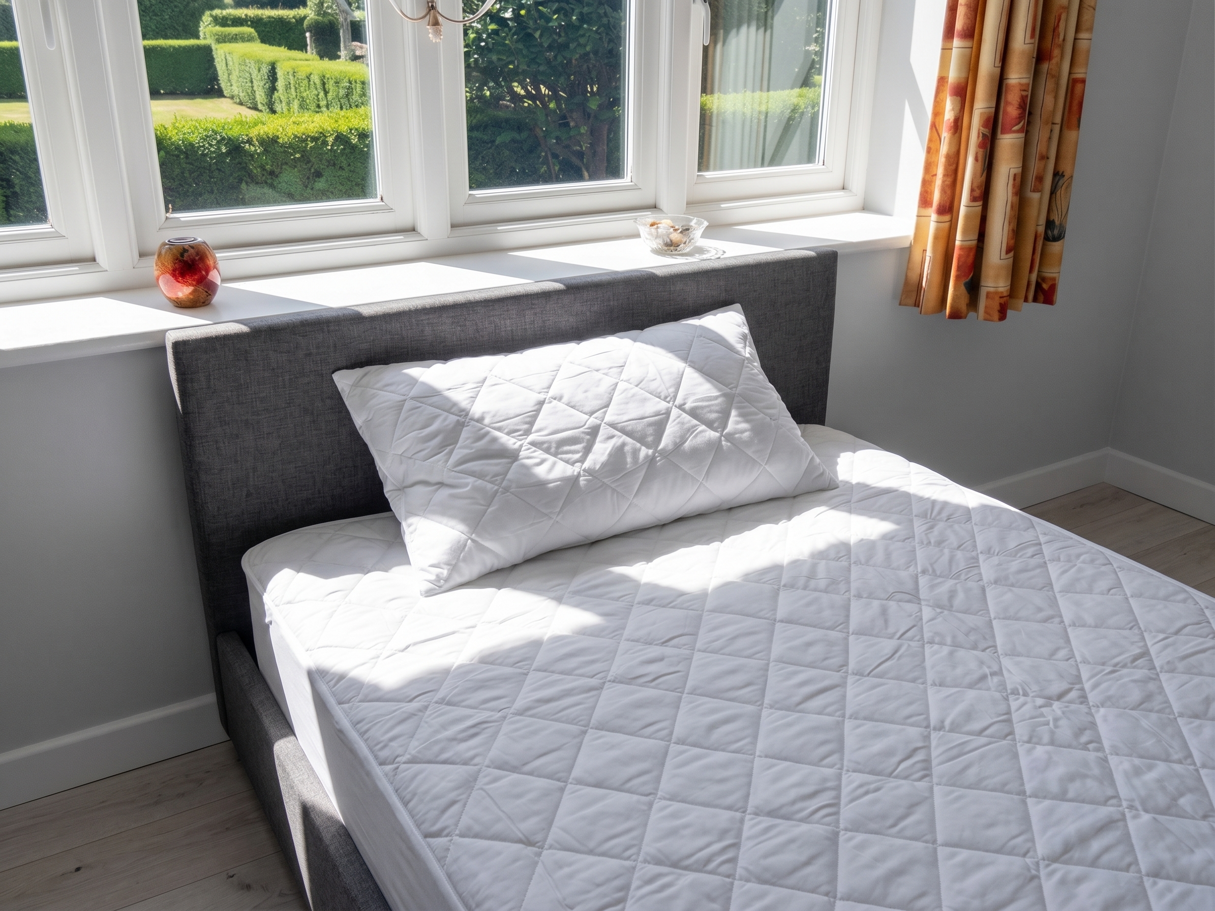 Luxury Quilted Pure 100%  Cotton Cover King Pillow Protector (50 x 90cm)