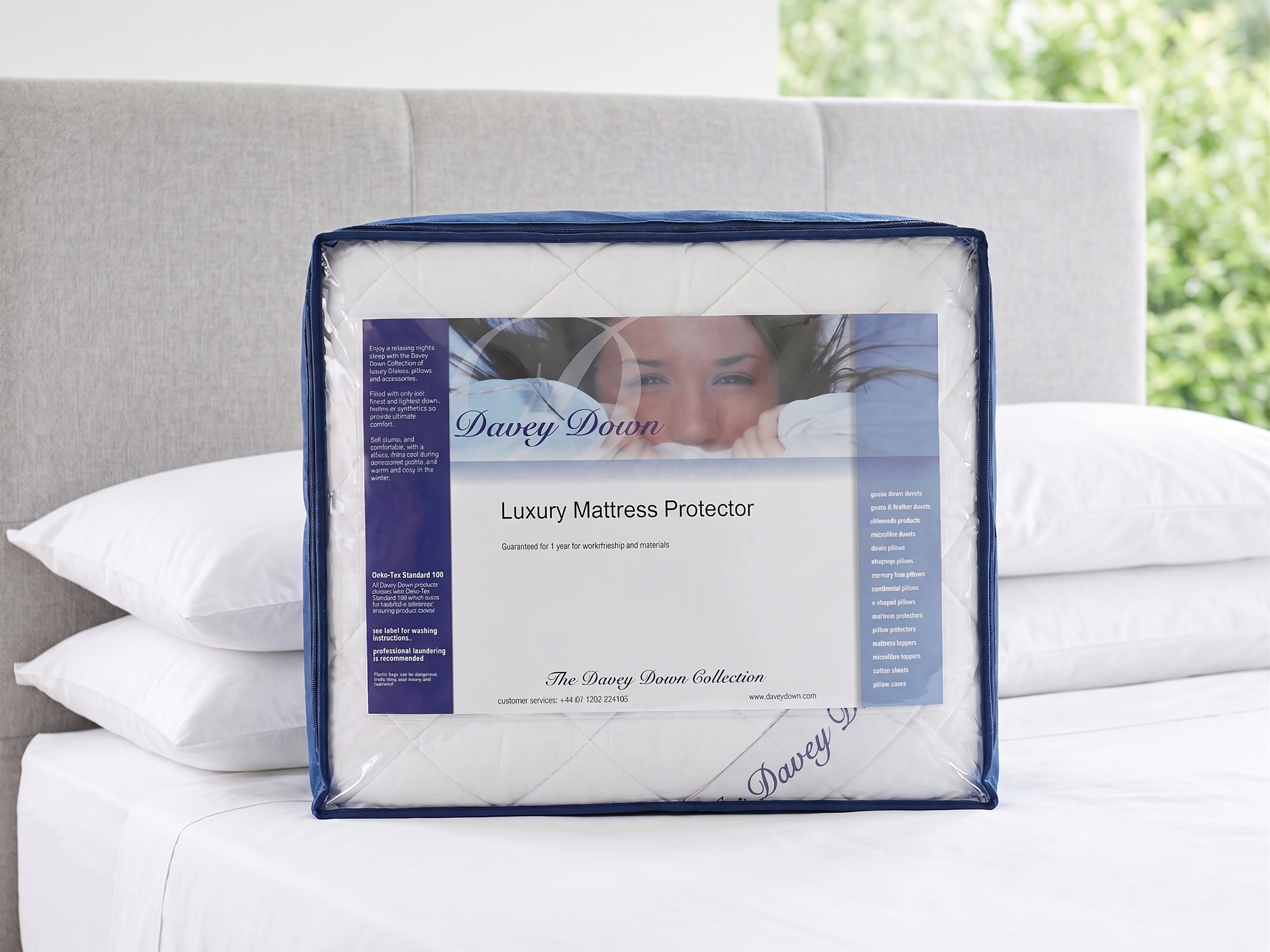 Pure 200 Thread Count Cotton Cover Mattress Protector (Extra Deep 38 cmSkirt)
