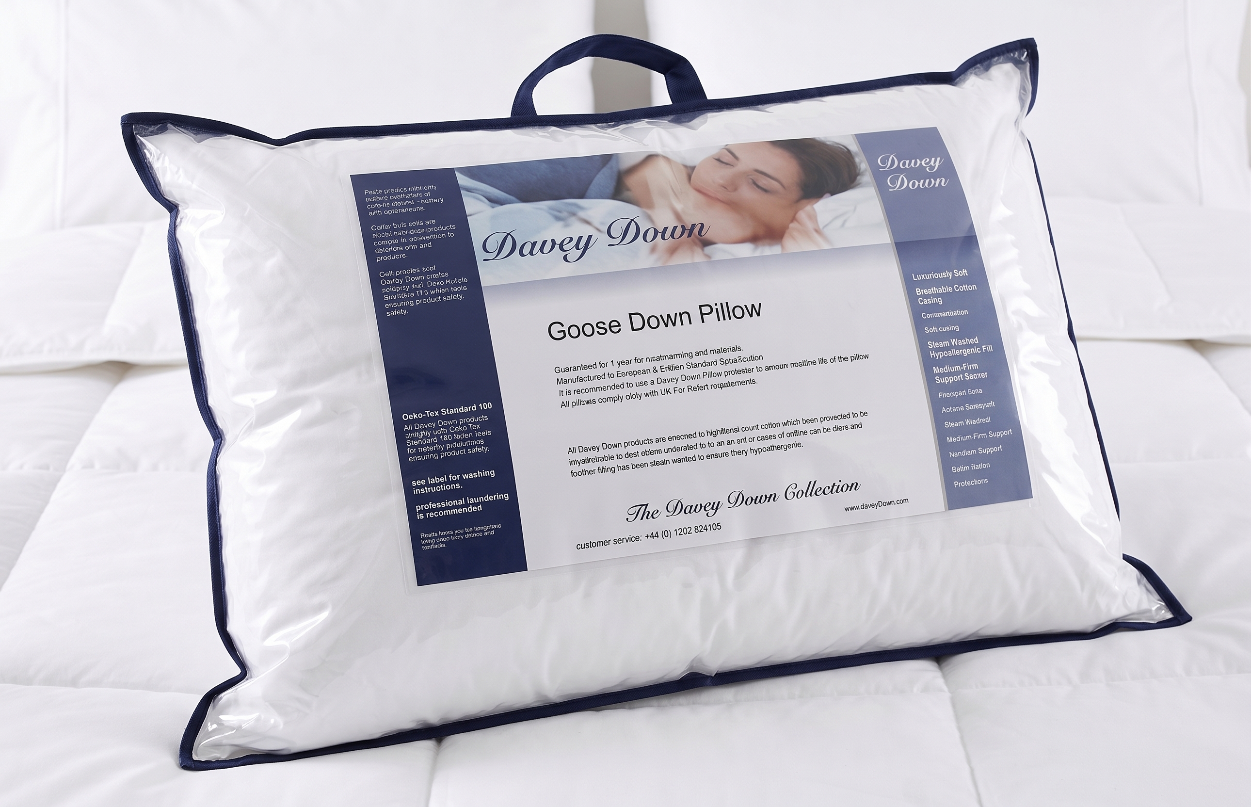 White Goose Down Luxury Pillow (NOMITE & Downfresh Certified)
